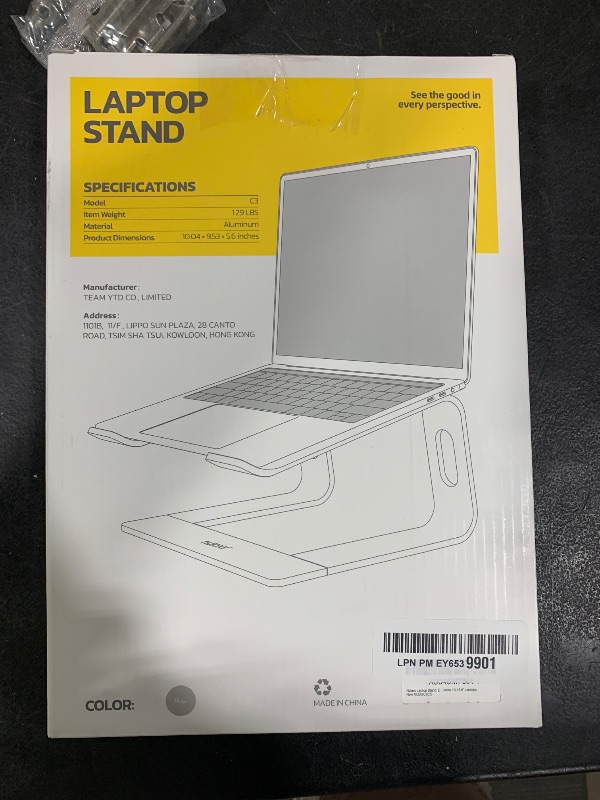 Photo 1 of Nulaxy Laptop Stand, Ergonomic Aluminum Laptop Computer Stand, Detachable Laptop Riser Notebook Holder Stand Compatible with MacBook Air Pro, Dell XPS, HP, Lenovo More 10-15.6” Laptops