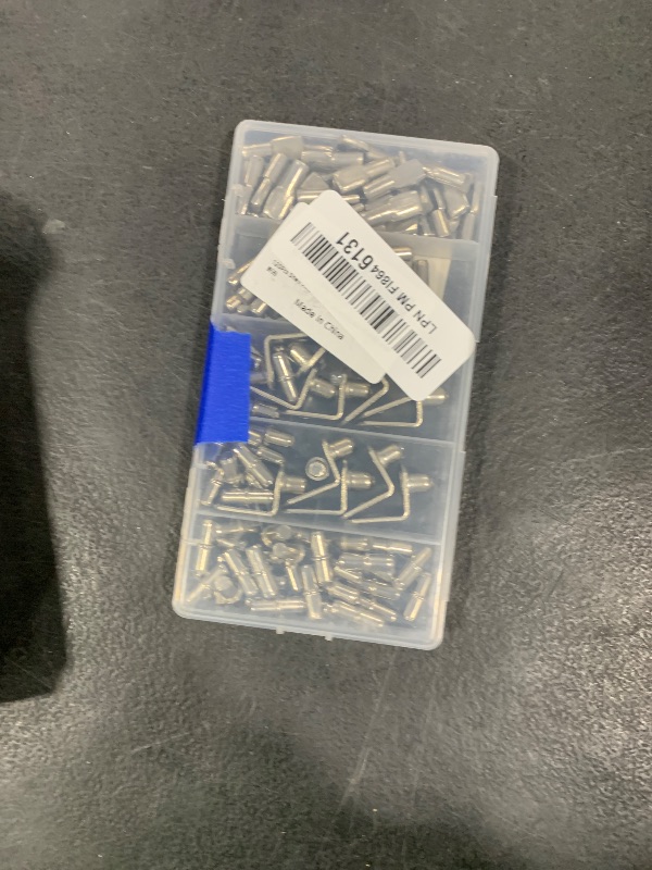 Photo 1 of 120Pcs Shelf Pins Kit,4 Styles Nickel Plated Shelf Support Pegs,Plated Shelf Pins Holders for Bookcase Kitchen Closet Shelf Shelves Furniture Cabinet?5mm (1/4 inch) cabinet shelf pegs