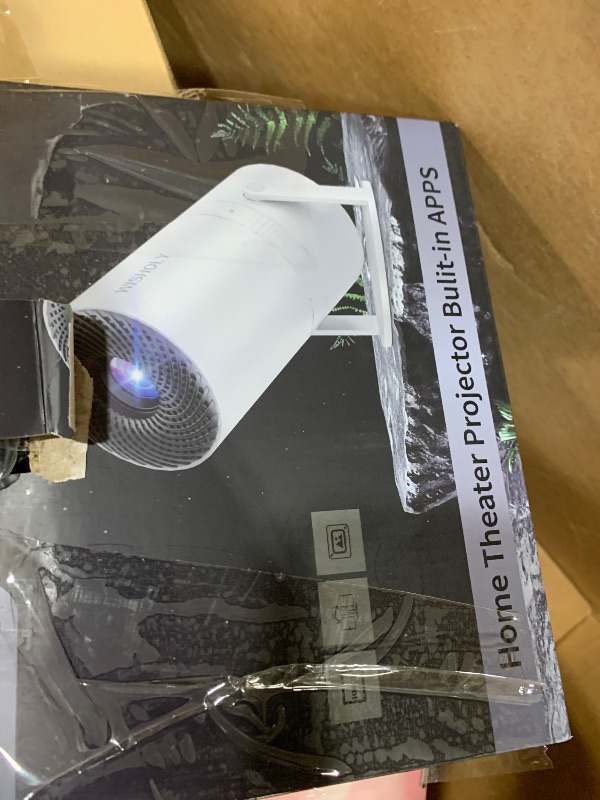 Photo 1 of [ Built-in Google TV & Voice Control] WISHOLY Mini Projector with WiFi and Bluetooth, Built-in Streaming Apps, Portable Movie Projector 4K with 180° Rotatable for Outdoor, Home Theater, Movie Night1050364791
