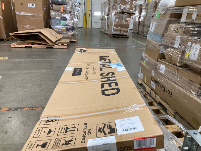 Photo 1 of **********BOX 2 OF 3*******PARTIAL SET********* Okak 11 X 9 Ft Metal Outdoor Storage Shed with Lockable Doors Galvanized Metal Garden Shed with Windows Garden Shed Tool Storage Sheds House for Backyard Garden,Patio,Dark Grey