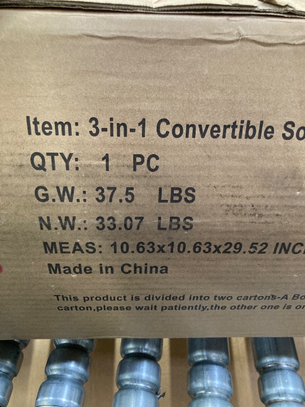 Photo 1 of **BOX 1 OF 2 ONLY/INCOMPLETE SET***3 in 1 convertible sleeper sofa