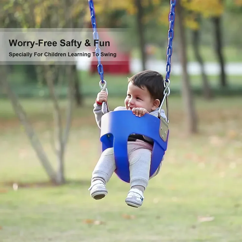 Photo 1 of ***The color may vary****
JUGAAD LIFE Toddler Swing Seat High Back Full Bucket Baby Swing with Coated Chain Pinch Protection and Carabiners for Easy Install Swing Sets for Outside Outdoor Playsets - Blue