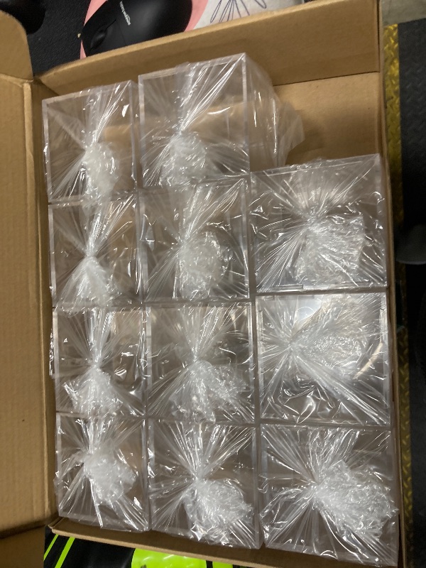 Photo 1 of 12 Pack UV Protected Acrylic Boxes for Display,Clear Display Case Baseball Cube Memorabilia Showcase Autograph Ball Protector