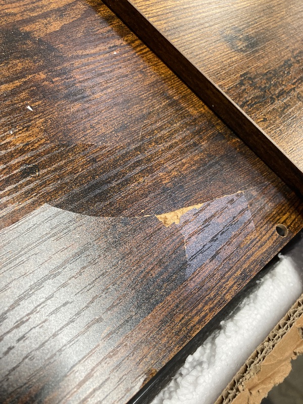 Photo 1 of ***minor damage****VASAGLE Bakers Rack with Charging Station, Coffee Bar with Adjustable Storage Shelves, Fabric Drawer, 12 Hooks, 15.7 x 31.5 x 71 Inches, Kitchen Microwave Stand, Rustic Brown and Ink Black UKKS015K01