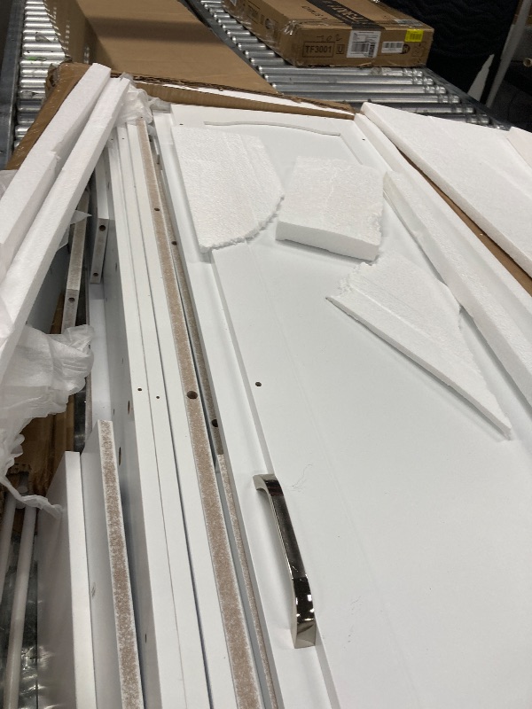 Photo 1 of ***used+ minor damage ****kepptory 47” Pantry Cabinet, Kitchen Pantry Storage Cabinet with Doors and Adjustable Shelves,Freestanding Buffet Cupboards Sideboard for Living Room and Dinning Room (White)