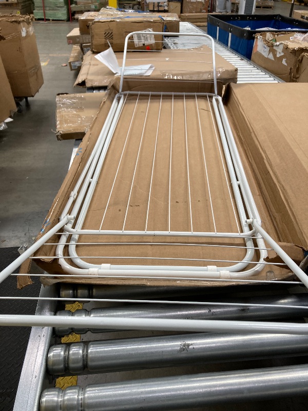 Photo 1 of **THERE IS BROKEN PLASTIC AND SLIGHTLY BENT JOINT AS PICTURED*** Clothes Drying Rack, Folding  Clothes Rack, Collapsible Laundry Drying Rack, Free Standing  Garment Dryer Towel Rail Space Saving for Home Indoor Outdoor***THERE IS BROKEN PLASTIC AND SLIGHT