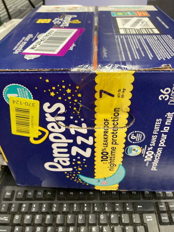 Photo 1 of ***ONLY 20 DIAPERS/OPEN PACKAGE**Pampers ZZZ Overnight Diapers, Size 7 (41+ lbs),  Count, Nighttime Protection Disposable Baby Diaper, Night Time Leak and Skin Protection