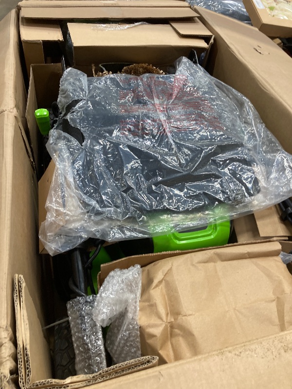 Photo 1 of ***DIRTY****Greenworks 80V 21” Brushless (Self-Propelled) Cordless Electric Lawn Mower + (580 CFM) Axial Leaf Blower (75+ Compatible Tools), 4.0Ah Battery and 60 Minute Rapid Charger, Green and Black