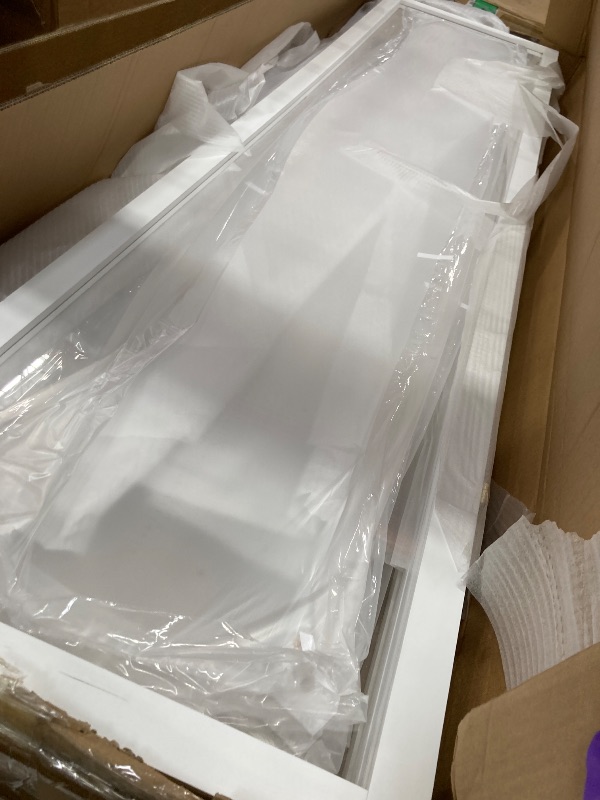 Photo 1 of Red Lantern 6 ft. Tall Clear Plastic Partition White 5 Panel  
***(SOME SCUFFS/SCRATCHES)*** BOX RIPPED/TORN)***