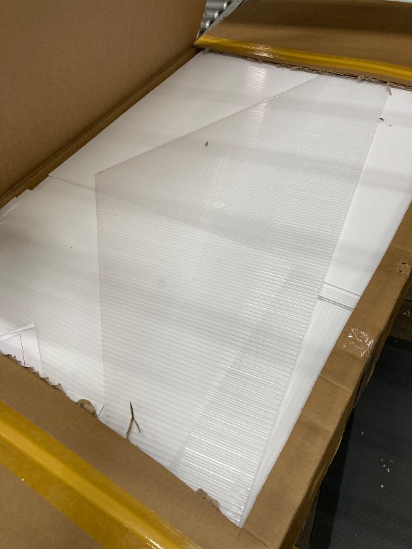 Photo 1 of ****incomplet only 2 box***DWVO 8x10FT Polycarbonate Greenhouse for Outdoors, Large Heavy Duty Aluminum Greenhouses with Sliding Doors and Vent Window, Walk-in Greenhouse Large Sun House for Garden Backyard, Sliver