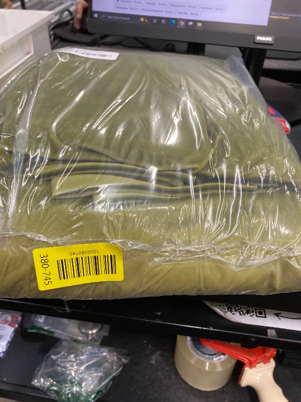 Photo 1 of ***Partial set***
StangH Olive Green Velvet Curtains 108 inches Long, Pinch Pleated Light Dimming Bedroom Curtains & Drapes Back Tab Energy Efficient Window Coverings for Office Cafe, W38 x L108,