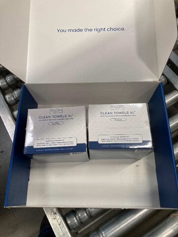 Photo 1 of ***2 PACKS - ***Clean Skin Club Clean Towels XL®, 100% USDA Biobased Face Towel, Disposable Face Towelette, Eczema Association Accepted, Makeup Remover Dry Wipes, Ultra Soft, 50 ct per pack, 2 Packs, 100 Ct Total