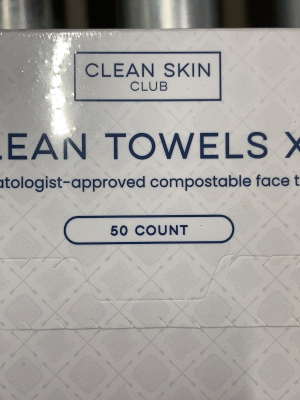 Photo 1 of ***2 PACKS - ***Clean Skin Club Clean Towels XL®, 100% USDA Biobased Face Towel, Disposable Face Towelette, Eczema Association Accepted, Makeup Remover Dry Wipes, Ultra Soft, 50 ct per pack, 2 Packs, 100 Ct Total
