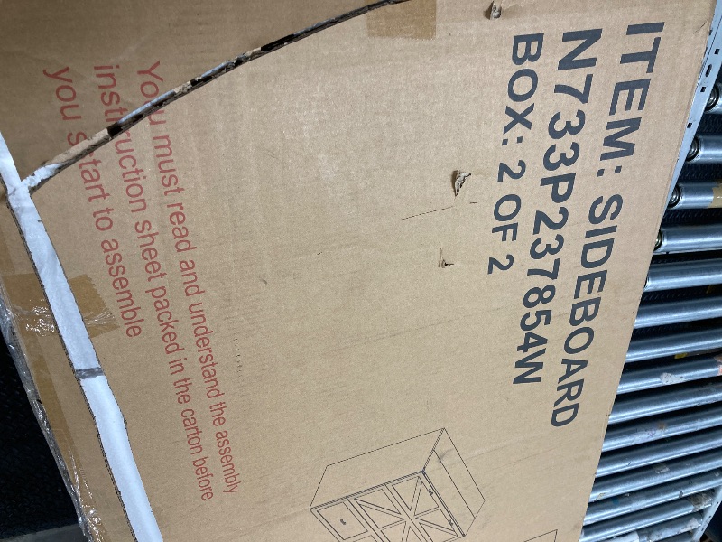 Photo 1 of ***ONE BOX OF TWO; THE ITEM IS INCOMPLETE; ONLY BOX 2 IS PRESENT; BOX 1 IS MISSING **
Ball & Cast Murphy Bed Full Size with Charging Station,Farmhouse Murphy Cabinet with Large Storage Drawer,Hideaway Bed Foldable Platform Bed for Guest Room, Apartmen