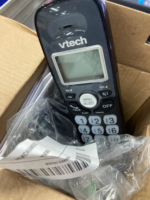 Photo 1 of [New] VTech VG134-11 DECT 6.0 Cordless Home Phone with Bluetooth Connection, Digital Answering Machine, Backlit Display,Full Duplex Speakerphone, Caller ID/Call Waiting,1000 ft Range (Black)
