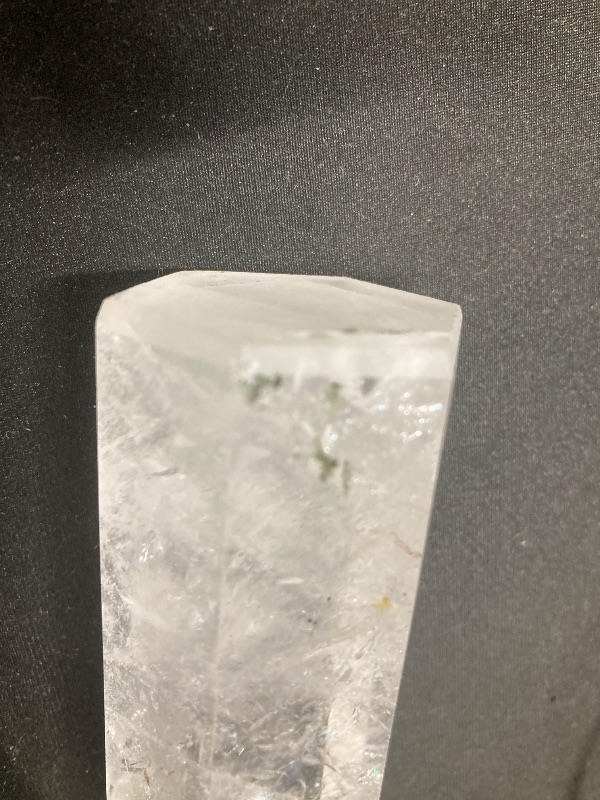 Photo 1 of **HAS BLACK SPOTS ON BOTTOM-SEE PICS**Runyangshi Large Clear Quartz Healing Crystal Wand 4.72"-5" Natural Crystal Tower 6 Faceted Single Point Crystal Prism Wand Natural Quartz Stones for Meditation Reiki Chakra Therapy Home Decor Gift
