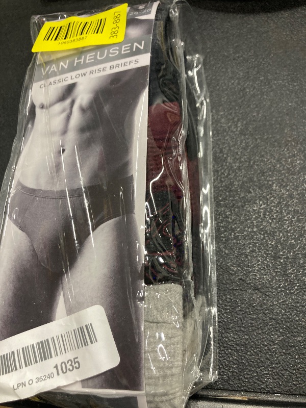 Photo 1 of Van Heusen Low Rise Mens Briefs -5 Pack Tag Free Soft Cotton Stretch Underwear with Supportive Contour Pouch,Small, Charcoal Heather/Black/Port Royale/Black Print/Heather Grey
