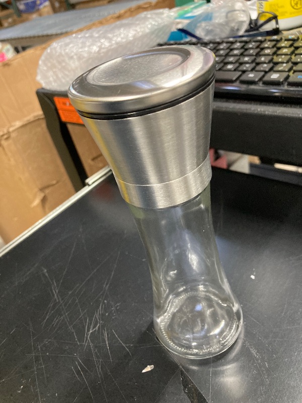 Photo 1 of ***MISSING ONE - SELLING AS IS *** bonris Salt and Pepper Grinder ONE Stainless Steel Manual Spice Salt & Pepper Grinder Set With Adjustable 5 Grade Coarseness Ceramic Rotor Mill Grinders Shakers Gift Set with Silicone Funnel