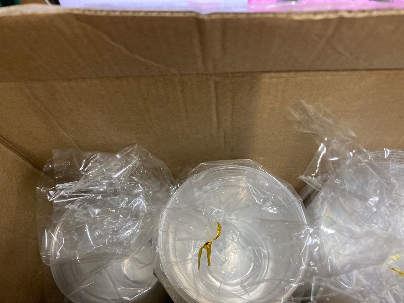 Photo 1 of 100 PACK 12 oz Clear Plastic Cups with Dome Lids, Disposable Dessert Parfait Cups for Ice Cream, Iced Cold Coffee Drinks, Cupcake, Fruit for Party