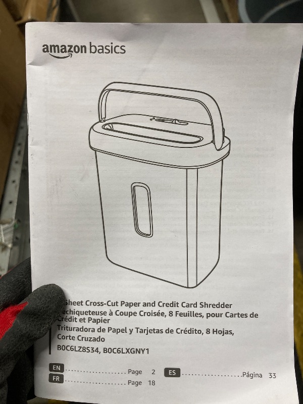 Photo 1 of *Parts Only* Amazon Basics Paper Shredder