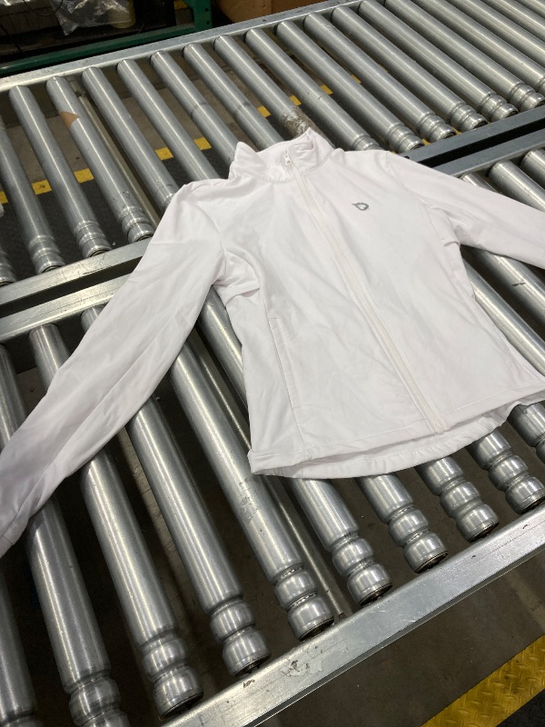 Photo 1 of *Stained* baleaf Women's Fleece Running Jacket Water Resistant Full Zip Winter Cold Weather Gear Thermal Cycling Workout Jackets White, Size Small