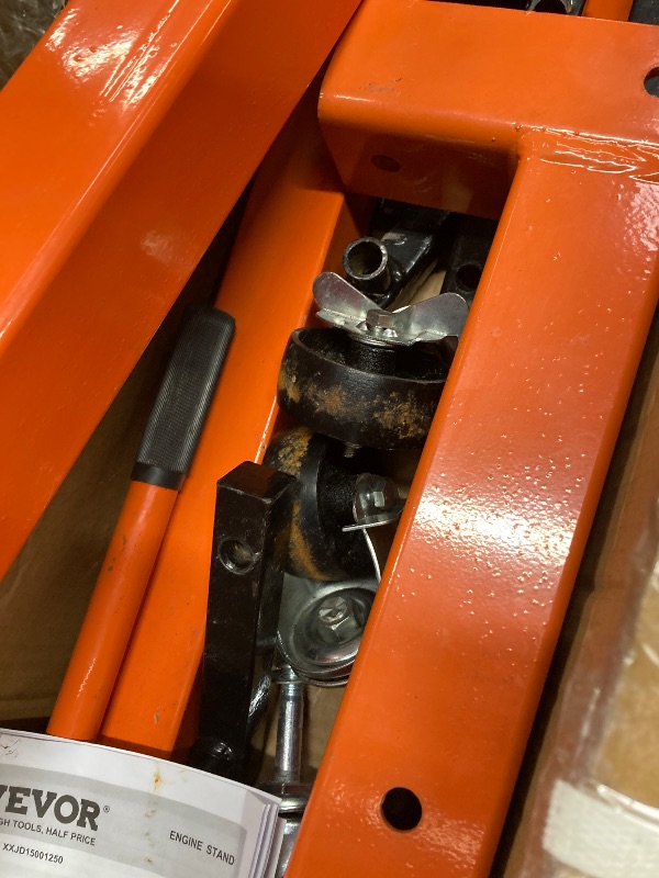 Photo 1 of *Dirty/Rust?* VEVOR Engine Stand, 1300 lbs (3/5 Ton) Rotating Engine Motor Stand with 360 Degree Adjustable Head, Cast Iron Motor Hoist Dolly, 4-Caster, 4 Adjustable Arms, for Vehicle Maintenance, Auto Repair