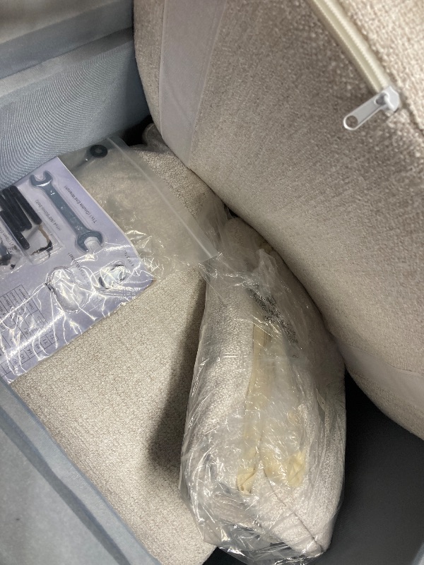 Photo 1 of *Missing other box(s)* KISLOT Upholstered Dining Chairs with Casters Easy Assembly Side Deskchair with Rollers for Diningroom, Living Room, Linen, 1 Box