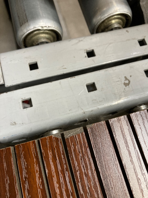 Photo 1 of *Chipped* Dining Table for 4-6,63“Extendable Round Kitchen Dining Room Table with 2-Tier Storage Shelf, Space Saving Expandable Wood Oval Circle Dinner Furniture with Pedestal Base (Brown)