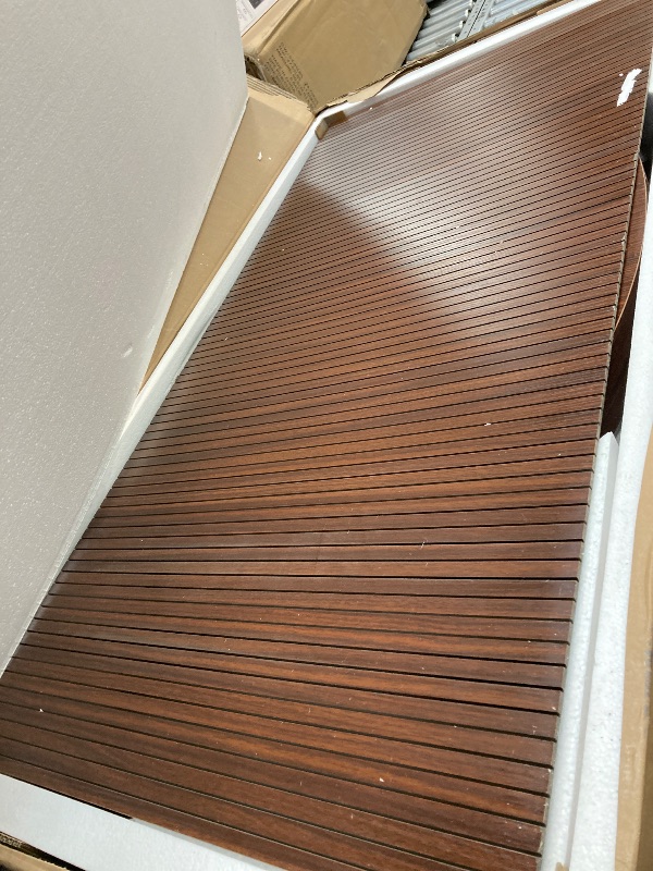 Photo 1 of *Chipped* Dining Table for 4-6,63“Extendable Round Kitchen Dining Room Table with 2-Tier Storage Shelf, Space Saving Expandable Wood Oval Circle Dinner Furniture with Pedestal Base (Brown)