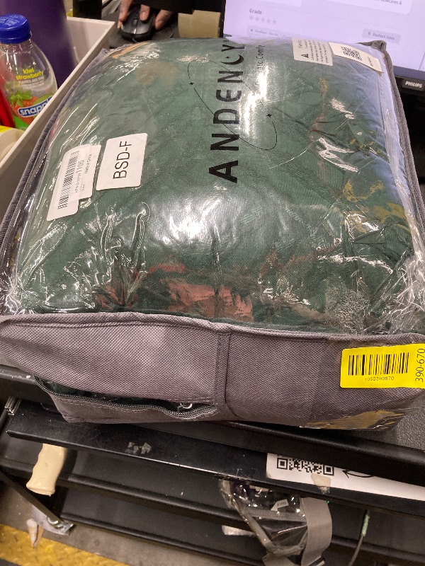 Photo 1 of *Broken zipper* Andency Full Size Comforter Set with Sheets Dark Emerald Green - 7 Pieces Bed in a Bag Tufted Bedding Sets Fluffy Lightweight Full Bed Set with Comforter, Sheets, Pillowcases & Shams for All Season