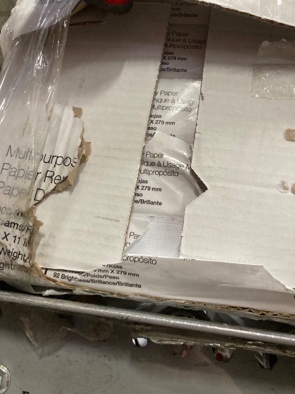 Photo 1 of *Paper damaged* Amazon Basics Multipurpose Copy Printer Paper, 20 lb, 8.5 x 11 Inches, 10 Reams (5,000 Sheets), 92 Bright, White