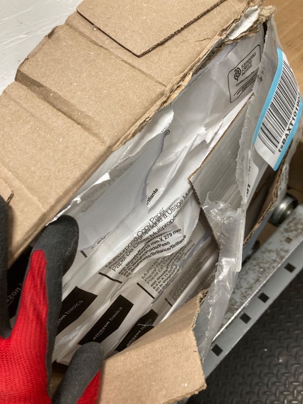 Photo 1 of *Paper Damaged/Dirty* Amazon Basics Multipurpose Copy Printer Paper, 20 lb, 8.5 x 11 Inches, 10 Reams (5,000 Sheets), 92 Bright, White