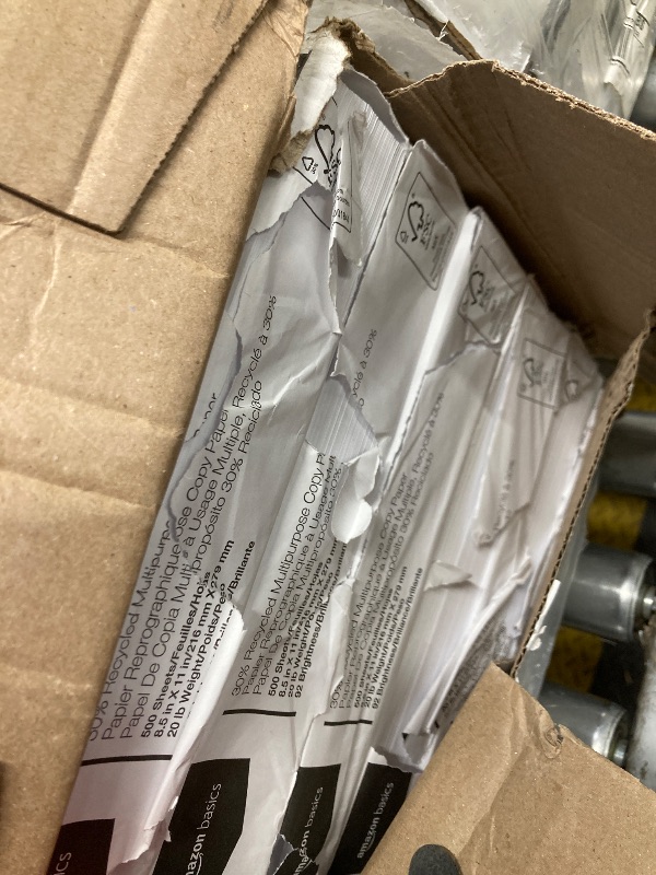 Photo 1 of *Paper cover ripped* Amazon Basics 30% Recycled Multipurpose Copy Printer Paper, 8.5 x 11 Inches, 20 lb, 10 Ream, (5,000 Sheets), 92 Bright, White