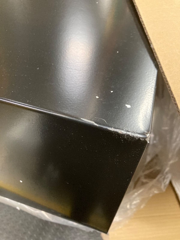 Photo 1 of *Dented* Alpine Commercial Indoor Recycle Bin - 29 Gallon Modern Looking Black Recycle Bin, Office Recycling Bins, Metal Trash and Recycling Container with Stickers & 3 Optional Lids (lid Sold Separately)