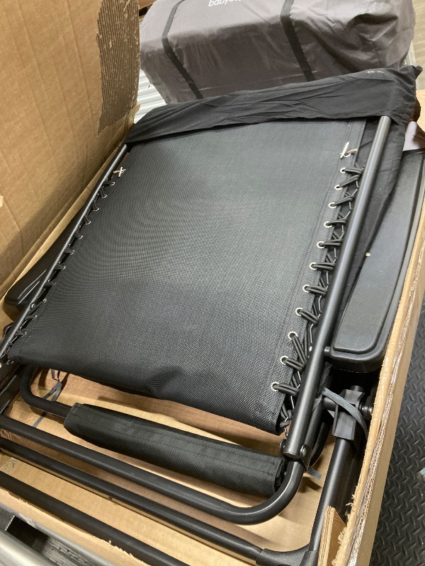 Photo 1 of *USED CUSHION* GVDV Oversized Zero Gravity Chair, 33In XXL Lounge Chair with Removable Thick Cushion, Lawn Patio Reclining Chair Upgraded Alloy Lock and Cup Holder, for Indoor Outdoor, Black