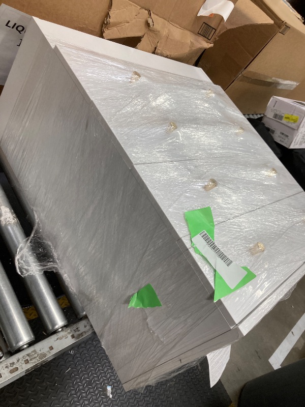 Photo 1 of *Damage to the bottom/Chipped* White Dresser, Gold Knobs