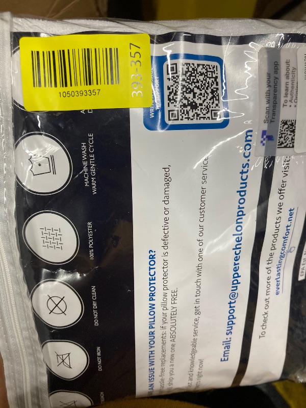 Photo 1 of 100% Stain Resistant & Waterproof Standard Size Pillow Protectors with Zipper Set of 2 - Bed Bug & Dust Mite Proof White Pillowcases - Breathable, Comfortable Covers for Pillows, 21 x 27 Inches