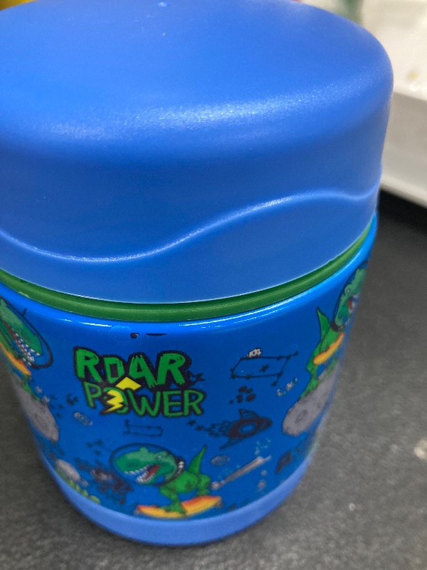 Photo 1 of 10oz Soup Thermo for Hot Food Kids Insulated Food Jar,Thermo Hot Food Lunch Container, Width Mouth Stainless Steel Lunch Box for Kids with Spoon (Blue-dinosaur)