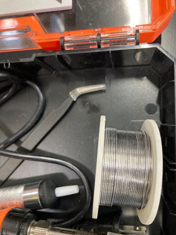 Photo 1 of ***(MISSING PARTS - SELLING AS IS )*** 
Soldering Iron Premium Kit, 60W Soldering Gun with Ceramic Heater, 12-in-1 Soldering Tool, Adjustable Temperature 200 to 450°C, Includes Soldering Iron Tip, Solder Wire, Pump and Paste  ***(SOME SCUFFS/MARKS,)***