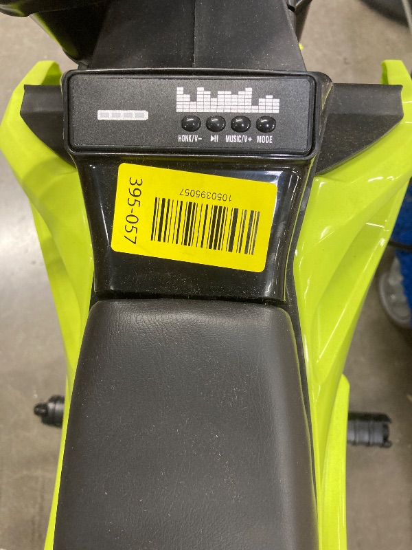 Photo 1 of ***PARTS ONLY/MISSING CHARGER/NO BOX**CEJEU ELECTRIC MOTORCYCLE TOY RIDE ON THREE SPEED REG SPEED OF 16 KILOMETERES  GREEEN 24V5AH*1