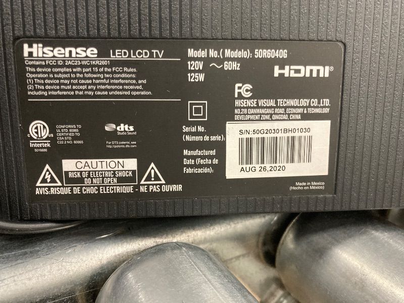 Photo 1 of ***TV AND LEGS ARE ALL THATS INCLUDED**NO OTHER PARTS***HISENSE LED LCD TV 44" X 25" SCREEN***TV AND LEGS ARE ALL THATS INCLUDED***NO OTHER PARTS***