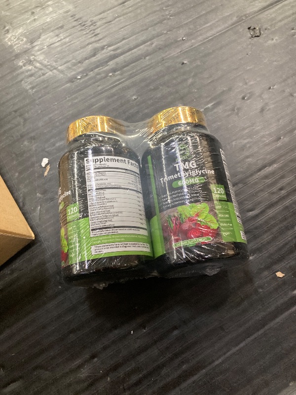 Photo 1 of (2 Pack) TMG Supplements - Trimethylglycine Capsules, Betaine Anhydrous 600mg, with Ginkgo & Vitamin B6, Supports Methylation, Liver Wellness & Cognitive, Non-GMO, Vegan, 120 Count