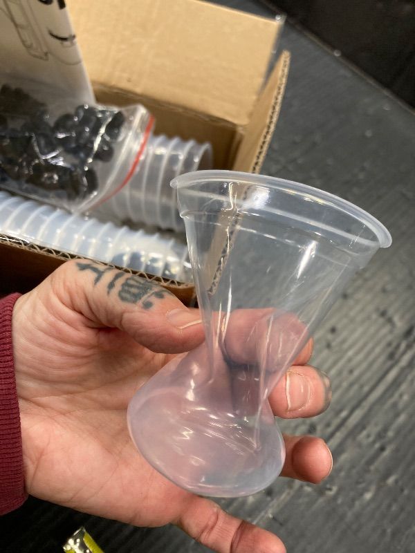 Photo 1 of ***VERY FLEXIBLE PLASTIC***Disposable Paint Cups 6 Ounce(165ml), Mini Paint Mixing Cups with Lid and 30 Pack Paint Cup for Automotive Spray Gun, 125-Micron Filter, 2 Hard Cup with Retainer Ring, 20 Plugs, 1 Stirrer, 1 Seal Tape***VERY FLEXIBLE PLASTIC***