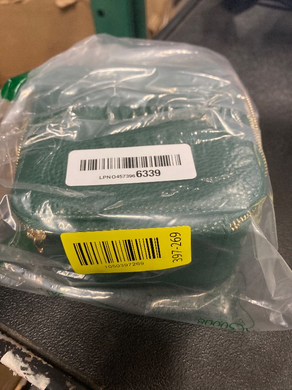 Photo 1 of **MISSING CHARM HANDING FROM ZIPPER AND ONE TRAVEL CASE***WATANIYA HOME Travel Jewelry Case, Small Travel Jewelry Box with 6 Velvet Jewelry Bag Mini Pouch, Portable Travel Jewelry Organizer for Rings Earrings Necklaces, Beauty Gifts for Women Girls (Green