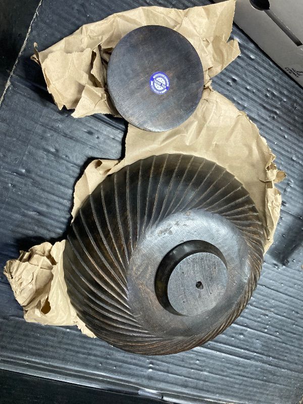 Photo 1 of ***MINOR SCRATCHES***EDHAS Mango Wood Decorative Wooden Bowl Hand Carved Home Decor for Dining Table Center, Living Room, Kitchen Décor (12" x 12' x 4.75")***MINOR SCRATCHES***