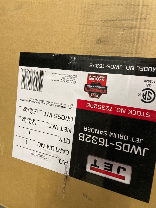 Photo 1 of ***MISSINGH PARTS -SELLING AS IS *** Jet JWDS-1632B Drum Sander