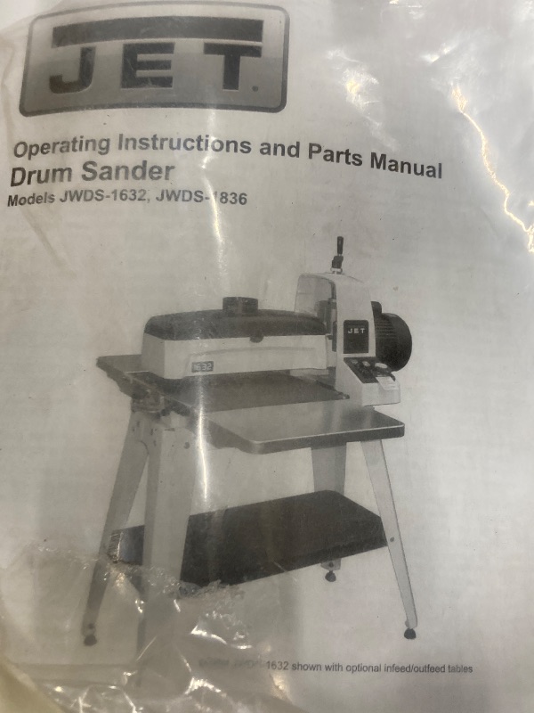 Photo 1 of ***MISSINGH PARTS -SELLING AS IS *** Jet JWDS-1632B Drum Sander