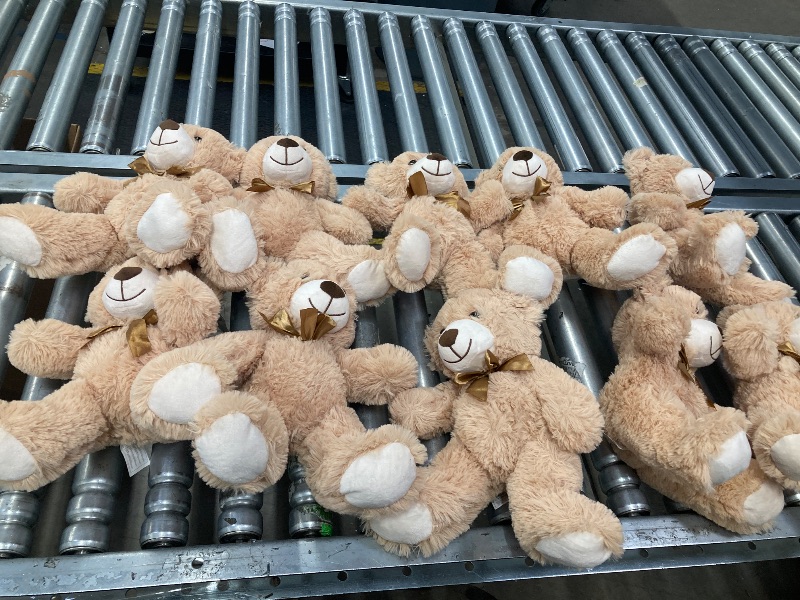 Photo 1 of 10 Pack Teddy Bears Bulk 13.5 inch Small Teddy Bear Stuffed Bears for Baby Shower Centerpiece Decorations for Christmas Valentine's Mother's Day for Kids or Adults (10 Light Brown)