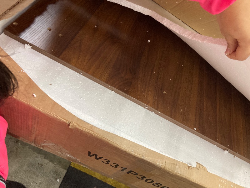 Photo 1 of Extendable Dining Table with Storage, Transformer Extra Console Table for 1-12 People, Folding Space Saving Dining Room Table with Built-in Outlet for Homes, Apartments, Walnut
