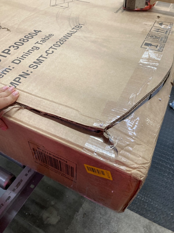 Photo 1 of Extendable Dining Table with Storage, Transformer Extra Console Table for 1-12 People, Folding Space Saving Dining Room Table with Built-in Outlet for Homes, Apartments, Walnut
